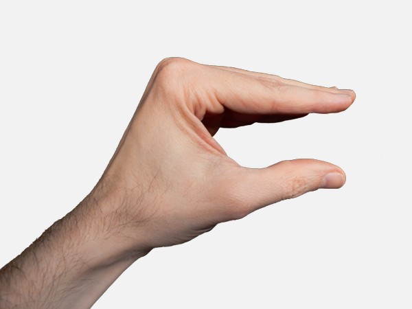 Mundharmonika Haltung Linke Hand - C Form